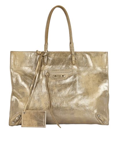 Papier Tote Bag, &pound;395, Handbags, Gold, Leather, Front view